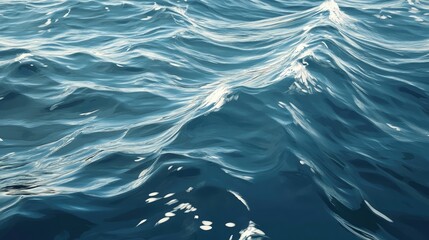 Ocean water surface, clear blue waves