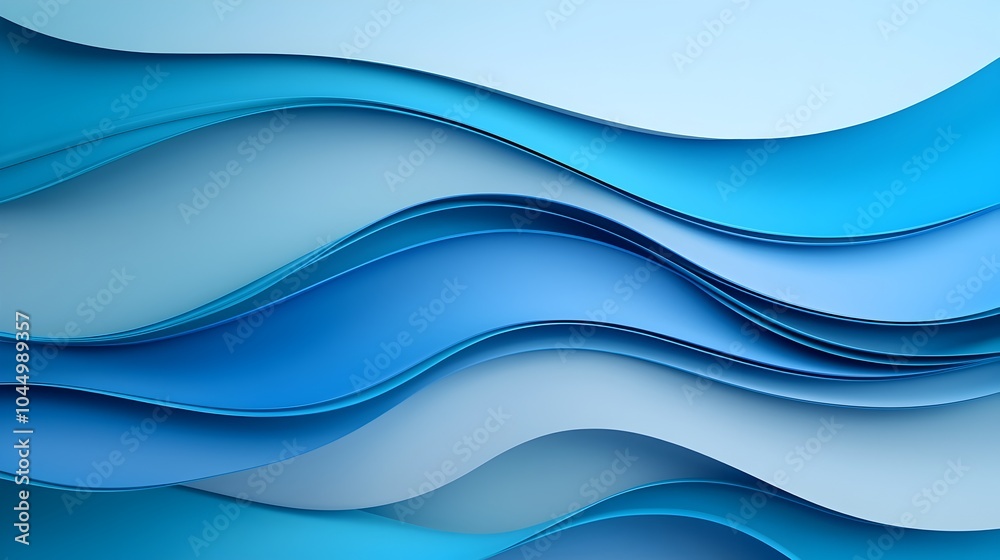 Aufkleber Elegant and dynamic abstract composition featuring flowing waves of translucent glass elements with soft gradients smooth curves and mesmerizing reflections