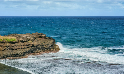 Le Gris Gris cliffs and beach on the south coast of Mauritius island, Africa