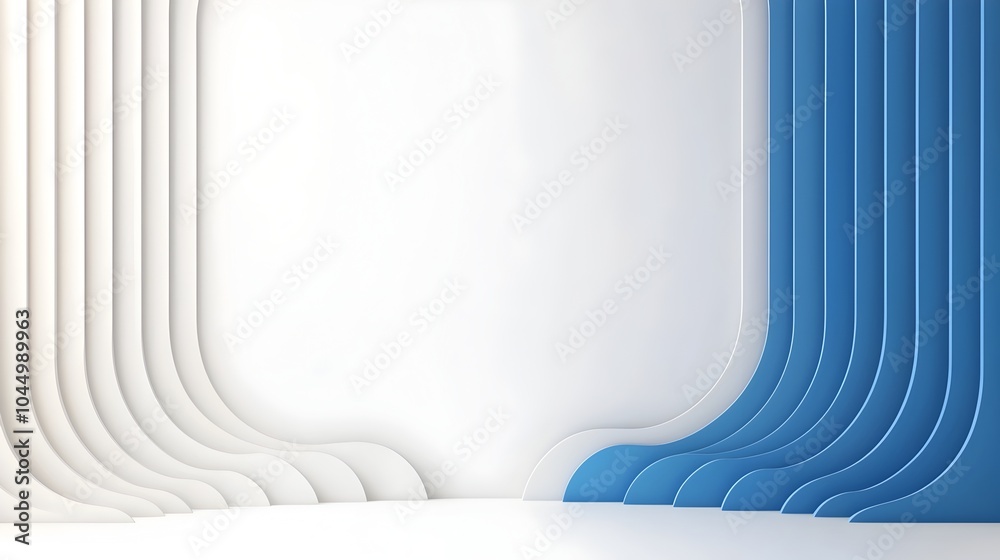 Poster Futuristic and abstract digital backdrop featuring panels soft light gradients and floating geometric shapes in a minimalistic modern and contemporary style