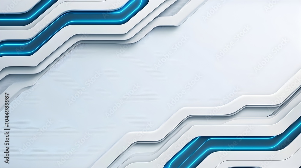 Poster Sleek and modern futuristic background with smooth metallic textures glowing blue geometric patterns and a high tech minimalist design  This digital art image evokes a sense of innovation technology