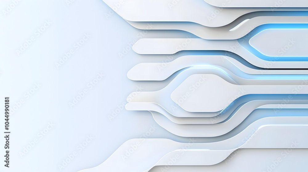 Poster Mesmerizing abstract futuristic digital design featuring floating panels illuminated lines and smooth textures that create a captivating high tech sci fi atmosphere