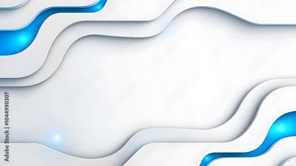 Leinwandbilder sleek futuristic blue and white background with smooth geometric structures and glowing highlights f