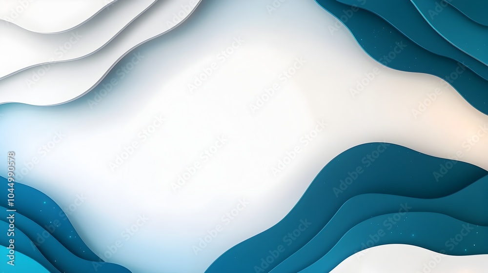 Poster Elegant and minimalist background design featuring flowing blue and white geometric shapes soft gradients and dynamic glowing accents for a sleek and futuristic visual concept