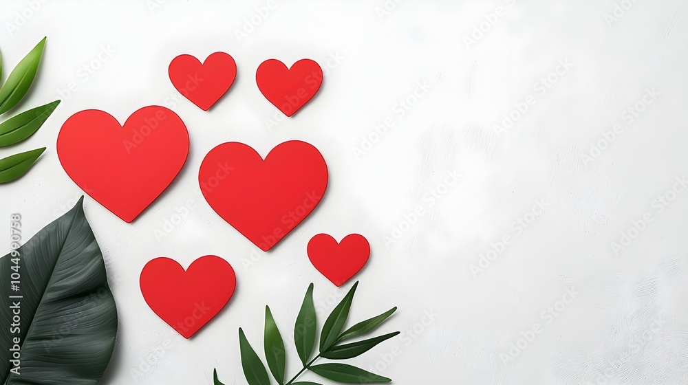 Leinwandbilder visually striking collection of red heart shaped stickers in a variety of sizes shapes and textures 