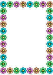 border frame with colorful flowers