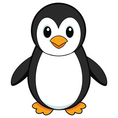 Obraz premium Simple happy penguin. Cute penguin vector illustration