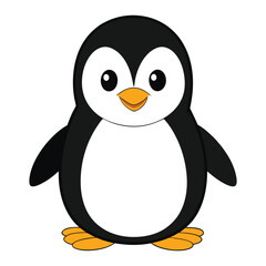 Simple happy penguin. Cute penguin vector illustration