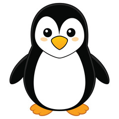Simple happy penguin. Cute penguin vector illustration