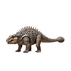 Obraz premium Big stegosaurus dinosaur on transparent background PNG Generative AI