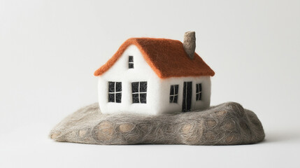 house on the table, felt crafts, felt house model, house miniature, home design