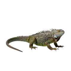 Fototapeta premium Big iguana on transparent background PNG Generative AI