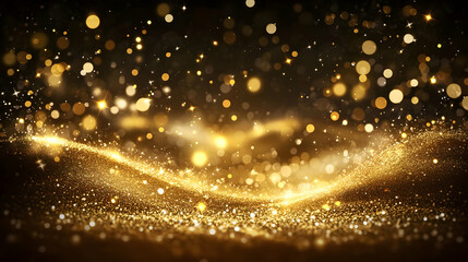 Golden Glitter Abstract Background
