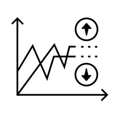 Market Volatility Icon – A Graph with Sharp Zigzag Lines, Representing Fluctuating Market Prices