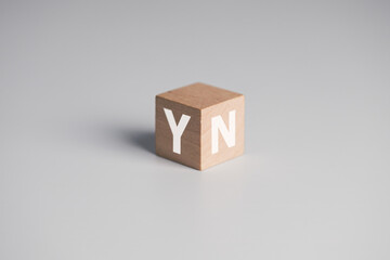 Fototapeta premium Wooden block of Yes and No for customer satisfaction. customer satisfaction concept.