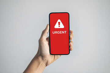 Man got urgent alert. emergency and urgent from working calling.