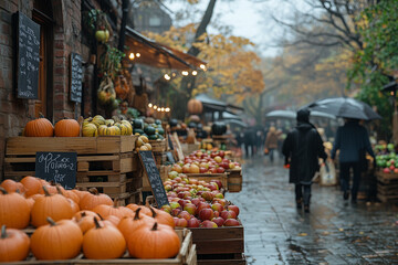 Street market in autumn_1