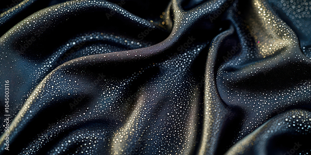 Poster a black fabric with a shiny surface and a lot of dots