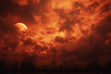 Orange sky in cloudy day astronomy outdoors nature.