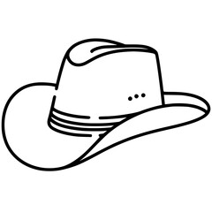 One line cowboy hat silhouette
