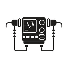 Defibrillator medical device icon vector on white background