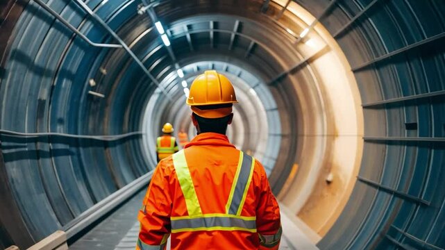 Underground tunneling engineer working on a railway project