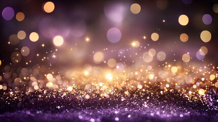 Obraz premium Purple and Gold Glitter Abstract Background