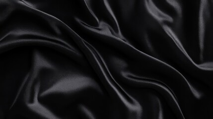Fototapeta premium Deep black velvet texture background, creating a luxurious and elegant setting for high-end goods.