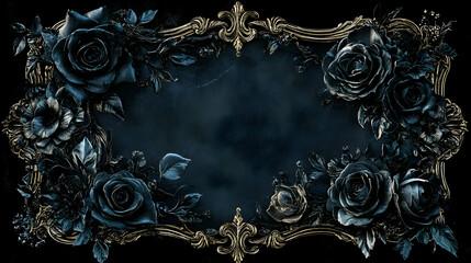 Dark Floral Frame Illustration