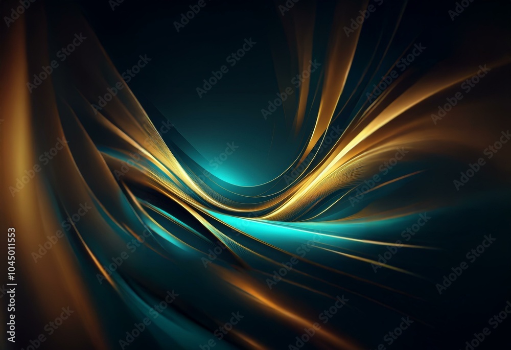 Aufkleber golden and teal streams of light flow through a dark space.