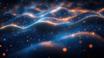 Obraz premium Save to Library Download Preview Preview Crop Find Similar File #: 398585841 Smooth smoke particle wave, orange, blue color. Vector illustration