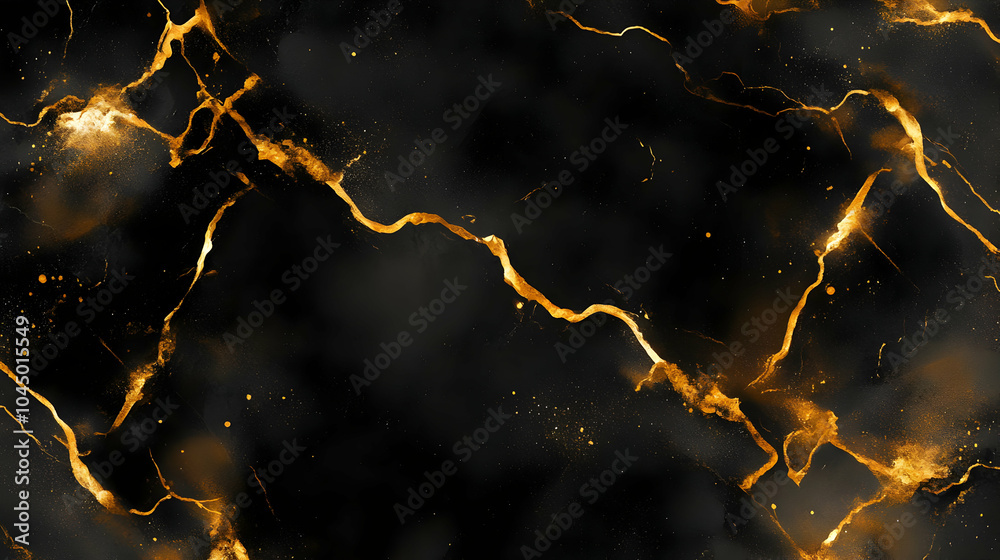 Wall mural Black and Gold Marble Abstract Background