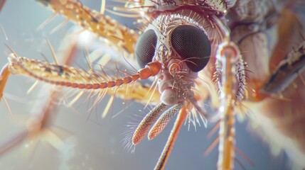 Fototapeta premium Close-Up of a Mosquito's Face