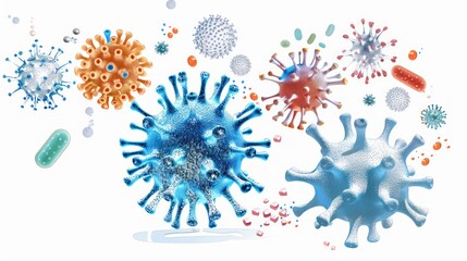 Microscopic World: A Cluster of Viruses