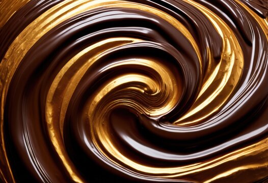 decadent chocolate swirl artfully arranged beautifully textured wooden surface highlighting rich color appealing visual contrast, brown, dessert, richness