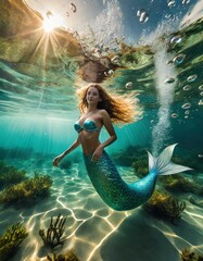mermaid in the sea