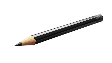 A sleek black pencil resting on a white surface, ready for creative expression at any moment