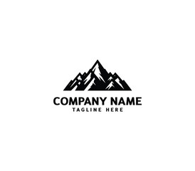 Vector mountain peaks logo design. Hill logo, Adventure logo. Modern mountain logo template