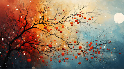 autumn leaves in the sun