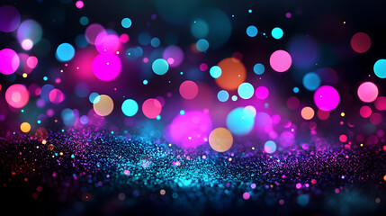 Abstract Background with Colorful Bokeh and Glitter