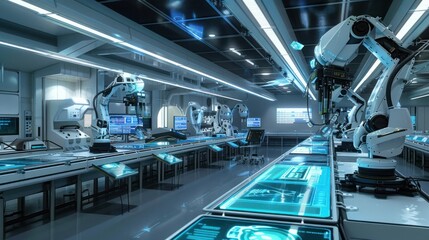 Fototapeta premium Futuristic Robotic Laboratory