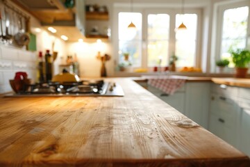 Modern Kitchen Countertop with Blurred Background - Stylish Interior Design and Home Decor Trends