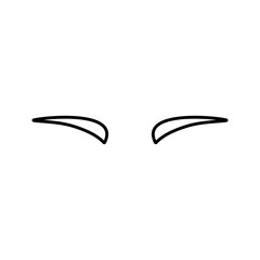 Brows icon vector. Eyebrow illustration sign. Forehead symbol or logo.