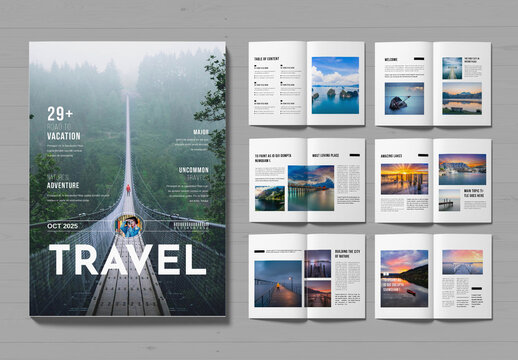 Travel Guide Magazine Design Template