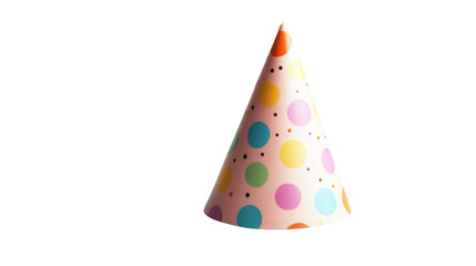 Colorful party hat on a white background ready for a joyful celebration with friends and family