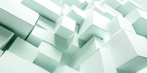 3d image, design of an abstract and modern white, blue, green background. template for presentation, power point, poster, web, backrog. tehcnological and geometrical background. laptop. architectural.