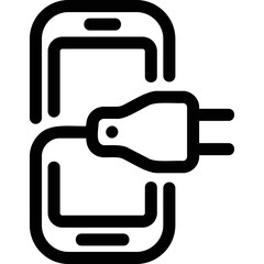 Simple vector icon phone charging