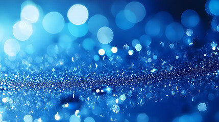 Fototapeta premium Blue Abstract Glitter Bokeh Background