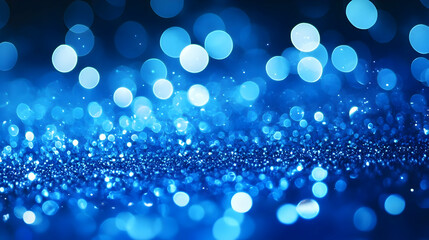 Blue Glitter and Bokeh Background
