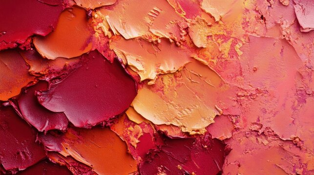 An abstract canvas background with vibrant coral and deep ruby red clay, showcasing dynamic shapes and a textured finish that exudes energy and warmth.